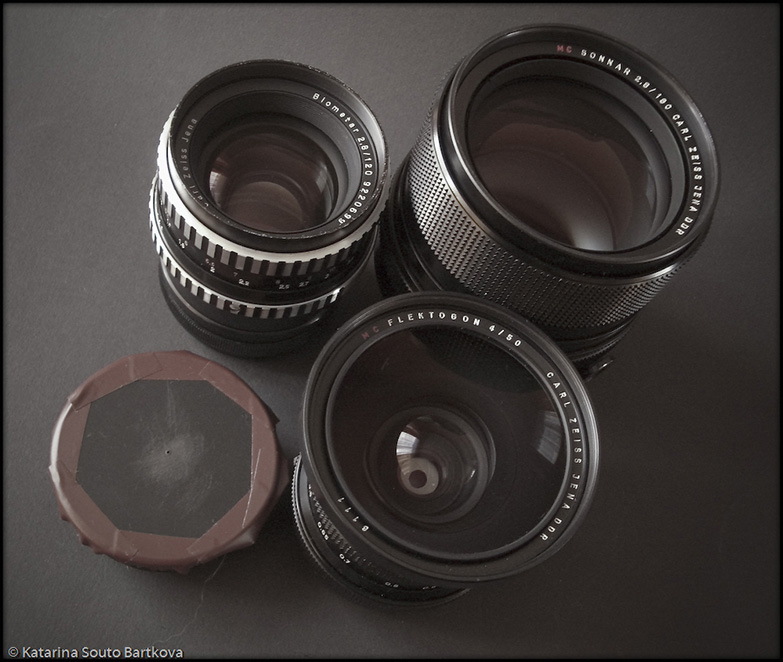 Pentacon lenses and homemade pinhole "lens"